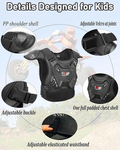 Kids Armor Vest Suit for Dirt Bike, Back Chest Protector for Motocross ATV ,Youth Extreme Sports Protective Gear in Kuwait