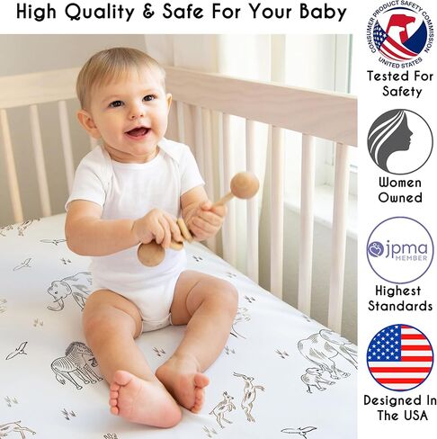 Sweet Jojo Designs Boho Aztec Geometric Boy or Girl Fitted Crib Sheet Baby or Toddler Bed Nursery - Gender Neutral Beige Taupe Tan and White Bohemian Southwest Tribal for Llama Collection in Kuwait