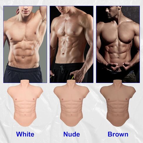 silicone muscle suit Realistic Male chest plate fake abs Simulation skin suit For Cosplay Transgender（light version） in Saudi Arabia