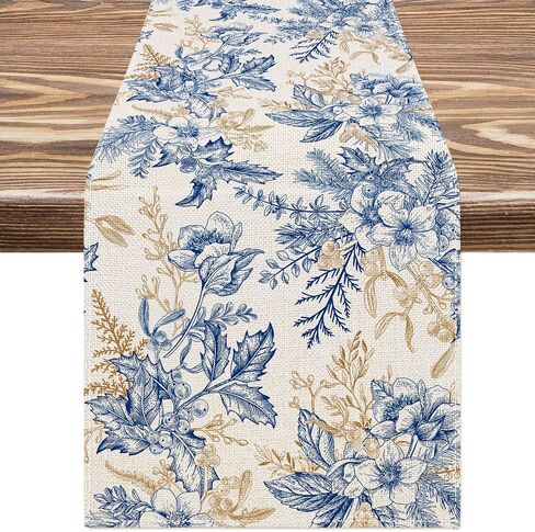 AnyDesign Wildflower Table Runner Spring Watercolor Floral Kitchen Dining Table Decor Flower Butterfly Table Cover for Wedding Indoor Outdoor, 13 x 72 Inch, AD4179 in Saudi Arabia