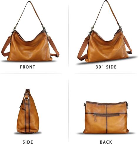 Genuine Leather Hobo Bag for Women Tote Bag Vintage Handmade Shoulder Bag Crossbody Satchel Purses Pouch in Kuwait