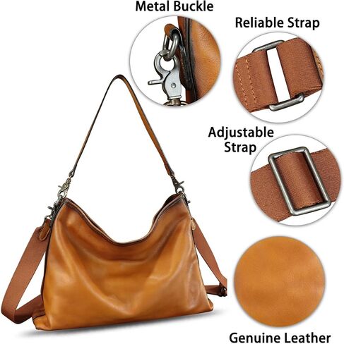 Genuine Leather Hobo Bag for Women Tote Bag Vintage Handmade Shoulder Bag Crossbody Satchel Purses Pouch in Kuwait