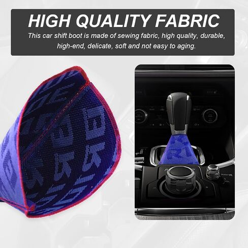 Car Shift Boot Cover, Fabric Shifter Lever Knob Boot Dustproof Cover with Stitch, Manual Automatic Speed Shifter Boots Gear Gaiter for Most Vehicles, Car Accessories (Black) in Saudi Arabia