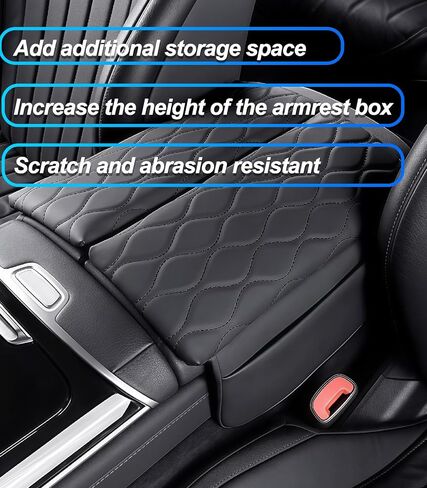 Center Console Armrest Cover for Mercedes Benz GLC X254 350e 300 2023-2025, C Class C300 2022-2025, Leather Armrest Console Cover with Side Storage Pockets in Kuwait