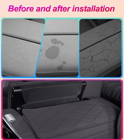 Center Console Armrest Cover for Mercedes Benz GLC X254 350e 300 2023-2025, C Class C300 2022-2025, Leather Armrest Console Cover with Side Storage Pockets in Kuwait