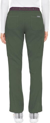 Med Couture Women's Scrub Set, V-Neck Top with 11 Pockets, Yoga Pant with 7 Pockets, Olive, XL in Saudi Arabia