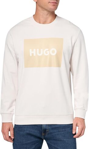 HUGO Men's Big Square Logo Crew Neck Sweatshirt in Saudi Arabia