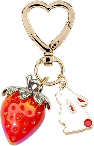 Cute Strawberry Keychain,Bag Charms,Kawaii Heart Flower Daisy Key chains Accessories Decor for Girls Purse Gift in Saudi Arabia