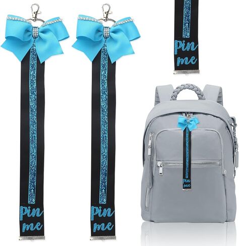 Cheer Pin Me Ribbon Keychain for Backpack, Glitter Cheerleader Keychain Pin Strap Cheer Pin Holder Cheerleader Gifts in Saudi Arabia