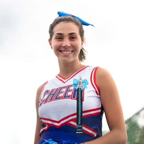 Cheer Pin Me Ribbon Keychain for Backpack, Glitter Cheerleader Keychain Pin Strap Cheer Pin Holder Cheerleader Gifts in Saudi Arabia