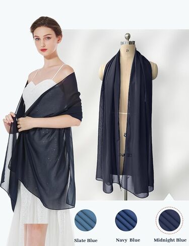 Women Chiffon Shawls and Wraps for Evening Dresses Wedding Party Travel Scarves Pashmina Bikini Cover Up in Kuwait