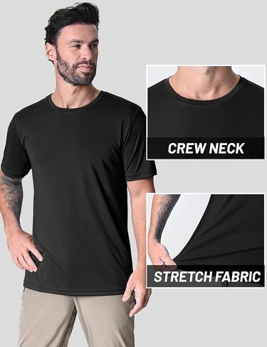 Men's Short Sleeve UPF 50+ Sun Rash Guard Swim Shirts Lightweight Moisture Wicking Athletic Summer Tops in Kuwait