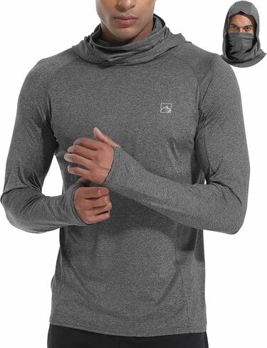 Men's UPF 50+ Sun Protection Shirts UV SPF Rash Guard Long Sleeve Lightweight Hoodie Shirts Fishing Hiking Running Swim in Saudi Arabia