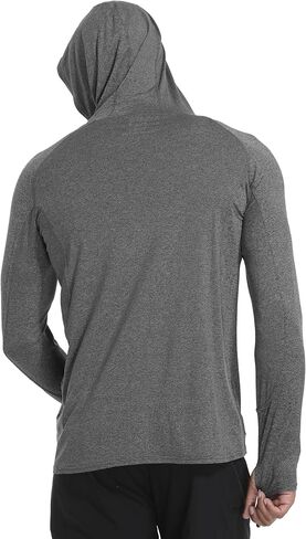 Men's UPF 50+ Sun Protection Shirts UV SPF Rash Guard Long Sleeve Lightweight Hoodie Shirts Fishing Hiking Running Swim in Saudi Arabia