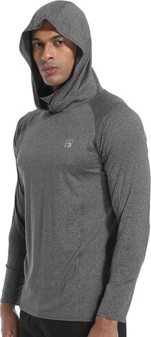 Men's UPF 50+ Sun Protection Shirts UV SPF Rash Guard Long Sleeve Lightweight Hoodie Shirts Fishing Hiking Running Swim in Saudi Arabia
