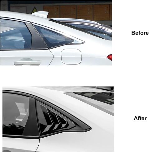 لـ 11th Gen Civic Racing Side Side Window Windows Triangle Window الستائر لـ Honda Civic سيدان 2022 2023 2024 2025 (أسود) in Kuwait