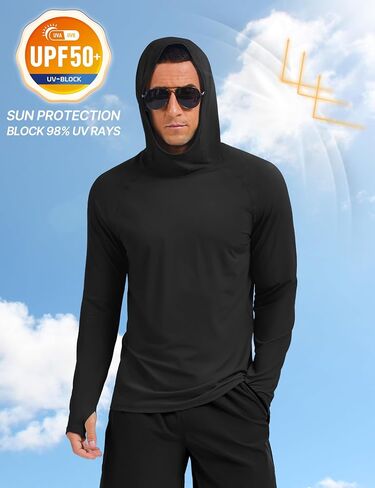 TACVASEN Men's Rash Guard Sun Hoodie Long Sleeve UPF 50+ Sun Protection SPF Quick Dry Hiking Swim Fishing Shirt in Saudi Arabia