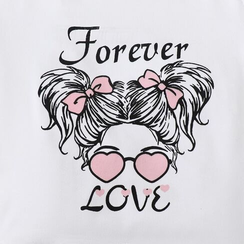 Toddler Girl Clothes 2-8T Girls Skirt,White Short Sleeve Letter Print Top + Summer Short Skirt 2PCS Girls Outfits Set in Kuwait