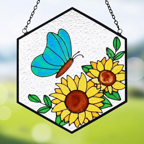 الأشجار الاصطناعية من الحياة Suncatchers للمنزل الزخرفي معلقة مع ربط عصا للنافذة معلقة النباتات المزيفة باليد شجرة و Cat Memorial Gifts للنساء 6.3 '' * 6.3 '' in Kuwait