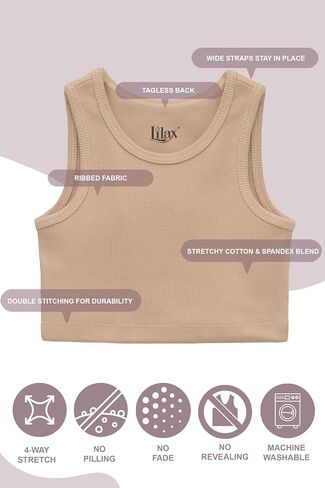 Lilax Girls Crop Top مضلعة أكمامًا أكمامًا 2 حزمة محصوقة in Saudi Arabia