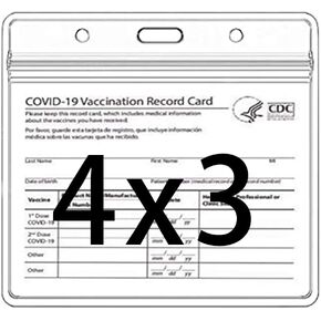 Vaccine Card Holder,CDC Vaccination Card Protector 4 X 3 Inches Immunization Record Vaccine Cards Holder Clear Vinyl Plastic Sleeve with Waterproof Type Resealable Zip(5 Pack)