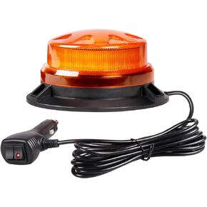 Emergency Strobe Lights for Vehicles - Amber Rooftop Strobe Beacon Lights for Trucks and Cars Strobe Mini Light Bar 24 High Intensity LEDs 8 Flash Modes Strong Magnetic Mount