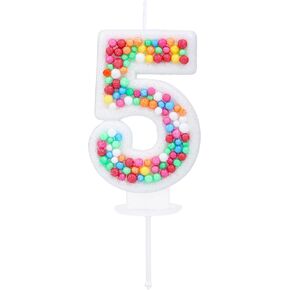 Number 0 Birthday Candle Colorful Glitter 3D Number 0 Candle Cake Topper for Birthday Wedding Anniversary Rainbow Theme Party Cake Decoration