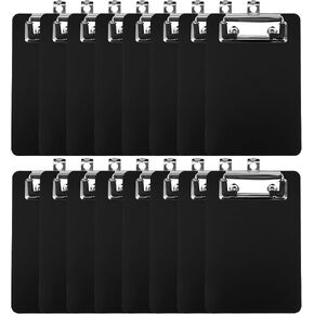 16 Pack 4 x 6 Inch Black Mini Clipboards, Memo Small Clipboards Low Profile Clip, Cute Plastic Clipboard Pocket Clipboard for Classrooms, Restaurants, Offices in Saudi Arabia