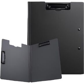 2PCS A4 Clipboard Folder A4 Foldable Clipboards A4 Binder File Folder with Horizontal and Vertical Double Clips Metal Clip for Office Medical Field School Job Interviews