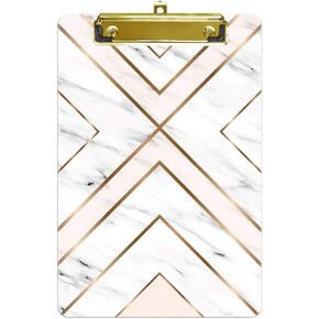 Hongri Small Plastic Clipboard, Fashion Design A5 Size Memo Clipboards for Students, Kid, Women, Office, Home, Low Profile Clip, Cute Custom Pattern, Mini Clipboard Size 6" x 9", Art Flake