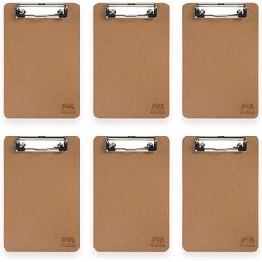 Mini Clipboard 6 x 9 Small Clipboards Memo Size Classroom Bulk Boards Receipt Holder Check Presenters Party Events Wedding Shower Pack of 6 (Pen Not Included)