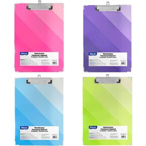 BAZIC Clipboard Polka Dot 12.75"x9", Low Profile Clip, Dotted Paperboard Fits A4 Letter Size, for Office School Student, Assorted Colors, 6-Pack