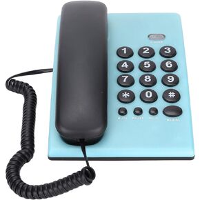 ciciglow KX‑T504 Desk Telephones Landline, Multi Functional Battery Free Corded Telephone with Pause/Mute/Hold/Redial, for Office Hotel Living Room(Blue)