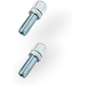 Premium 6mm Bicycle Brake Caliper Barrel Adjusters, Steel, Silver Barrel Adjuster Bolt with Locknut, 2 Pack
