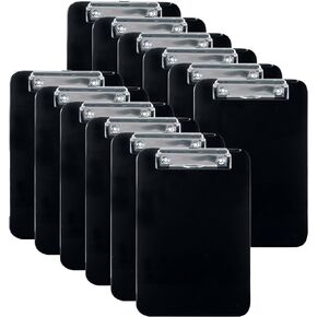 Officemate Memo Size Clipboard, Black, Pack of 12 (83012)