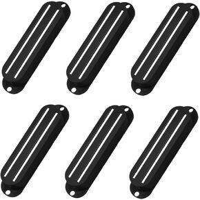 6Pcs Yootones Dual Hot Rail Pickup Cover Single Coil Humbucker Compatible with Strat Style Electric Guitar (Black)