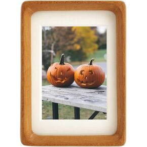 5x7 Picture Frame Wood with 4x6 Mat,Natural Solid Walnut Wooden Photo Frames 5 by 7 for Tabletop or Wall Display