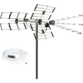 Five Star Outdoor TV Antenna 2024 Newest Version 200 Miles Long Range Upgraded Yagi HD VHF UHF Support ATSC 3.0 and 4K Broadcast