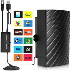 Digital Antenna for Smart TV, Upgraded Outdoor/Indoor TV Antenna, 500+ Miles Long Range HD TV Antenna for Local Channels, Support All TV with 4K 1080p, Built-in 39dB Signal Booster - 16.4 ft Coaxial