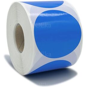2 Inches Round Direct Thermal Labels Blank Shipping Labels Address Labels 500Pcs/Roll Compatible with Rollo & Zebra Desktop Printers(1 Roll, Blue)