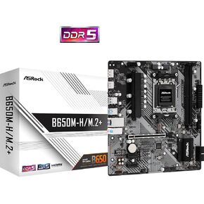 ASRock B650M-H/M.2+ اللوحة الأم 2 x DDR5 DIMMs 6 USB 3.2 Gen1 (3 خلفي، 1 خلفي من النوع C، 2 أمامي) HDMI DisplayPort Micro ATX 96 جيجابايت 6400 ميجاهرتز مقبس AM5 SATA3 6.0 جيجابايت/ثانية in Kuwait