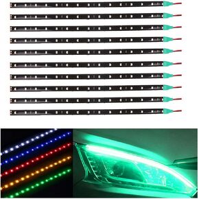 شريط إضاءة LED 12 فولت، ضوء ناعم مقاوم للماء فائق السطوع 30 سم، ضوء 3528/1210 15 SMD للديكور الداخلي والخارجي للسيارات، ملحقات إضاءة السيارات العالمية (وردي) in Kuwait