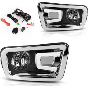 AUTOSAVER88 Fog Lights Compatible with 2017 2018 2019 Titan 2016 2017 2018 2019 Titan XD (Clear Lens w/ H11 12V 55W Bulbs & Wiring Harness) Fog Lamps Replacement