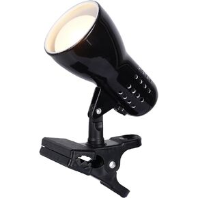 Catalina Lighting 24290-000 Adjustable LED Mini Clip Reading Lamp, Multipurpose Clip Lamp for Office, Dorm, or Bedroom, Smart Home Compatible, LED Bulb Included, 5", Black