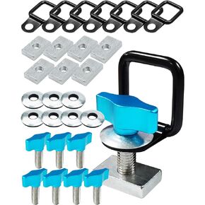 Aluminum Hardtop Quick Removal Fastener Thumb Screws Nuts Kit Fits for Jeep Wrangler YJ TJ JK 1995-2018, Universal Hard Top Bolts with Nuts Washer Tie-Down D-Rings Pack 8 Pack (Black)