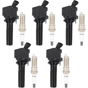 ECCPP UF497 5 ignition coils with 5 iridium Spark Plugs for Chevrolet for Hummer Colorado Canyon H3 H3T L5 3.7L 2007 2008 2009 2010 2011 2012 12496547 12612369 UF497