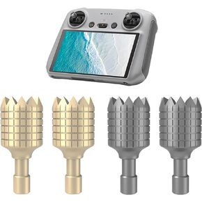 (2 Pairs) Remote Controller Joystick for DJI Mini 4 Pro/Mini 3 Pro,Replacement Joystick for DJI RC/RC 2 Remote Controller Aluminium Thumb oystick/Rocker(Gray&Golden)