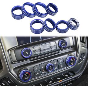 Compatible with Silverado Radio AC Knobs Air Conditioner Switch Button for 2014-2018 Chevy Silverado, Aluminum Alloy, Red 8pcs in Kuwait
