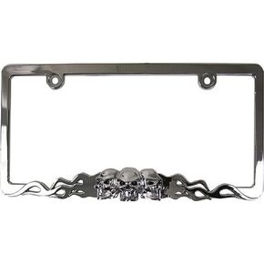 Custom Accessories 92812 Skull in Flames License Plate Frame