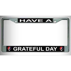Have A Grateful Day Metal Chrome License Plate Frame, Car Tag Frame, License Plate Holder, Car Plate Frame, Auto License Plate Frame.